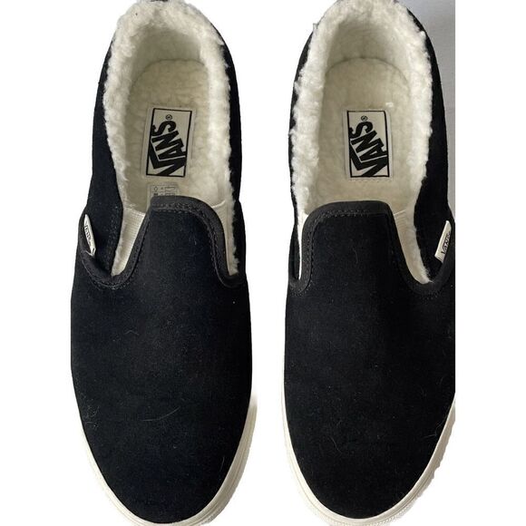 Unisex Vans Classic Slip-On Cozy Hug Sherpa Shoe Black 9.5 Women 8 Mens - Picture 4 of 5